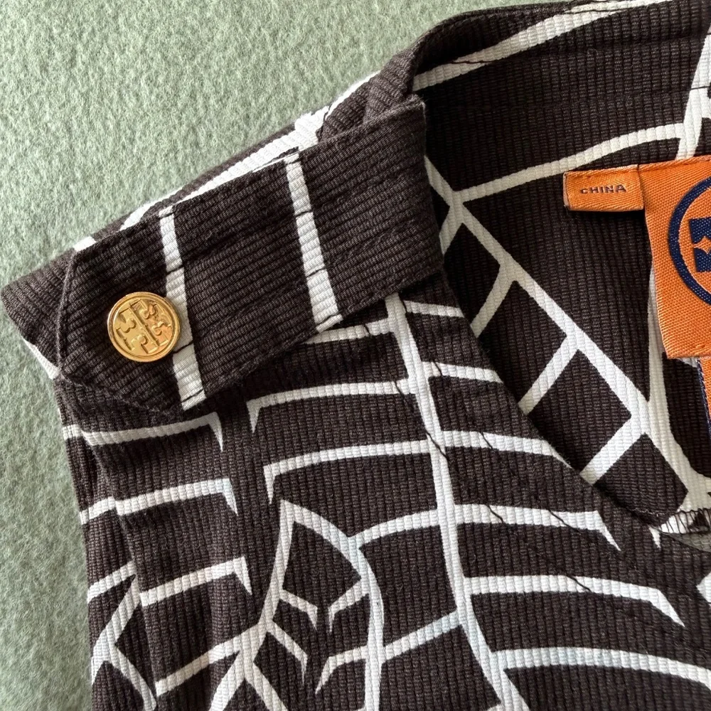 Tory Burch‎ Sleeveless Front Zipper Brown Cotton Dress Size 4